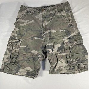 CSG Size 30 Champs Sports Gear Cargo Shorts Camouflage Drawstring Adjustable
